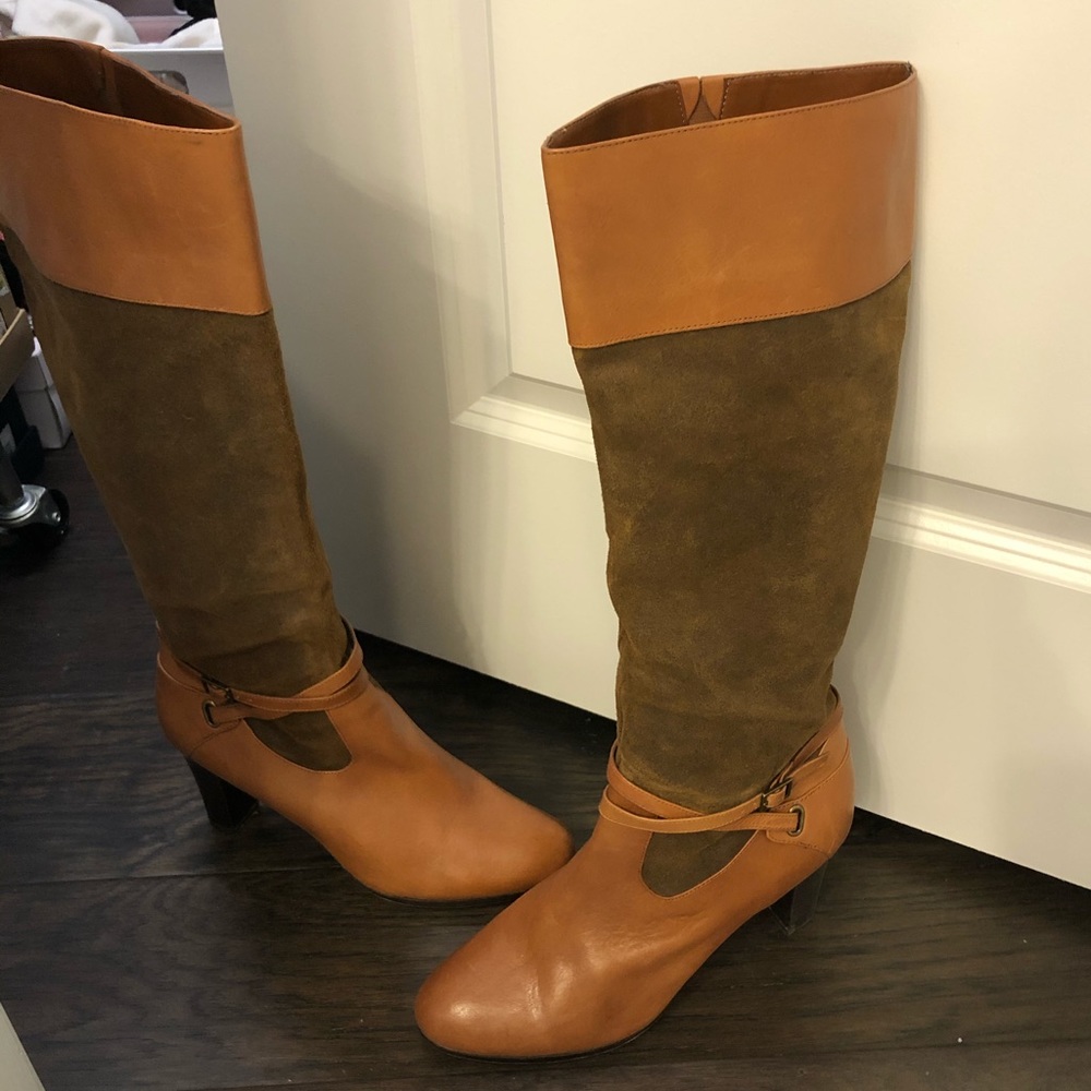 Lauren Ralph Lauren genuine suede and leather boots size 10